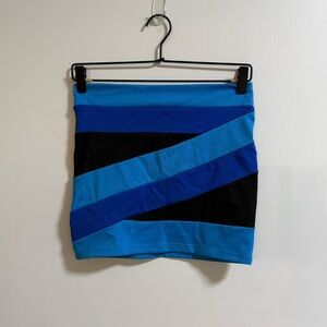 Body Central Blue and Black Mini Skirt